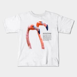 American flamingo tropical bird black text Kids T-Shirt